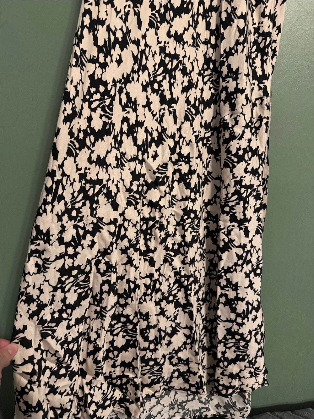 Free People Oh La La Bias Midi Dress in a black and cream floral print 10